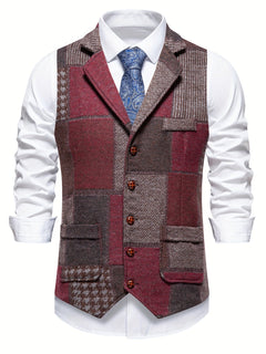 Scott | Patchwork Waistcoat with a Notched Lapel and Three Pockets
