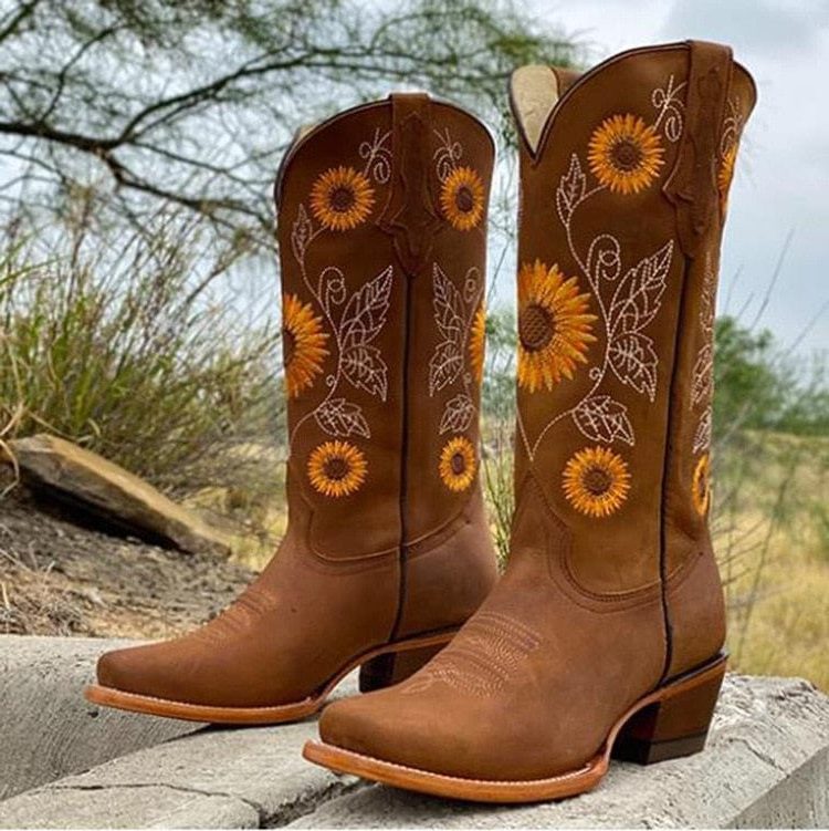 Una women's embroidered cowboy knee high boots - photo 3