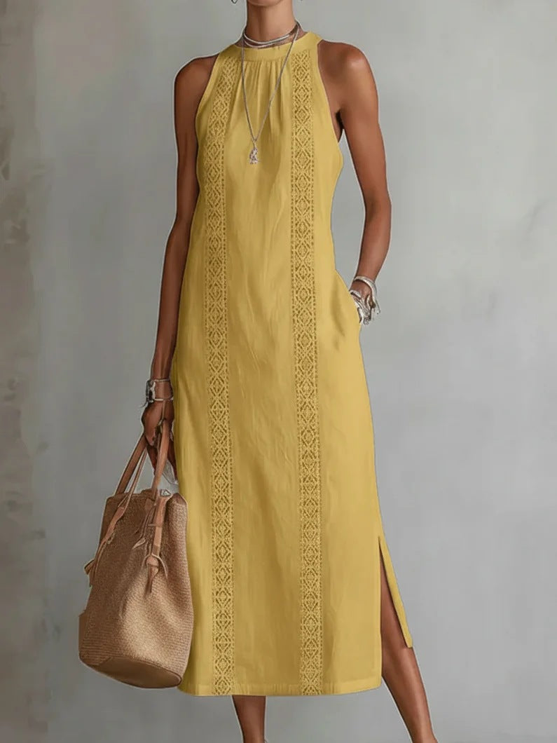 Pascale | Halter Neck Lace Dress