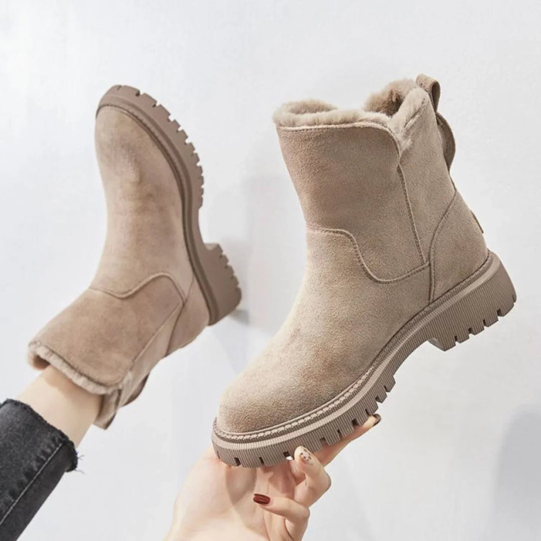 Women's Fur Lined Winter Ankle Boots Women - Black