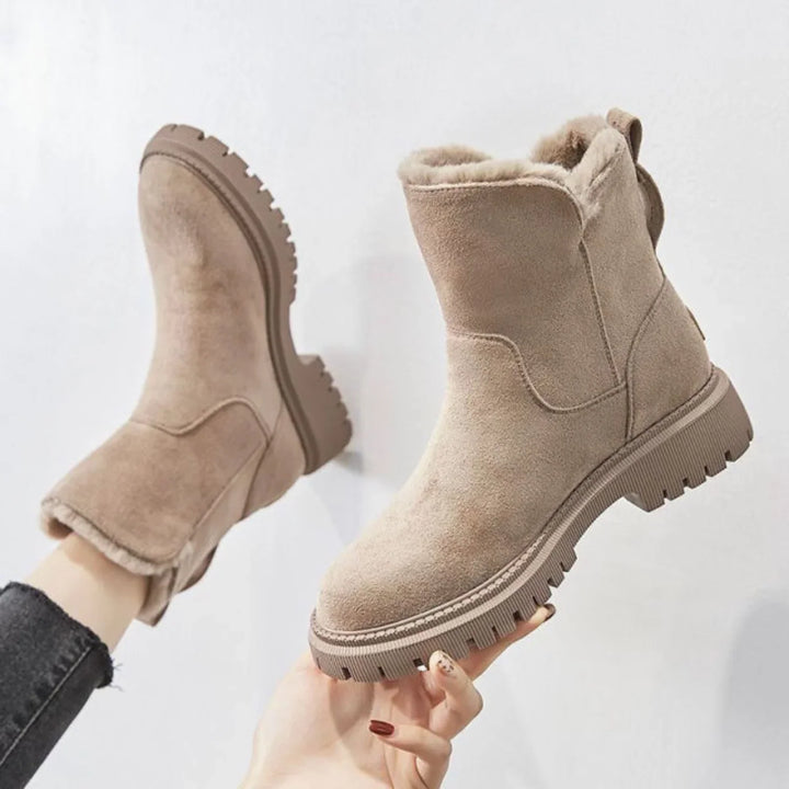 Women's Fur Lined Winter Ankle Boots Women - Black