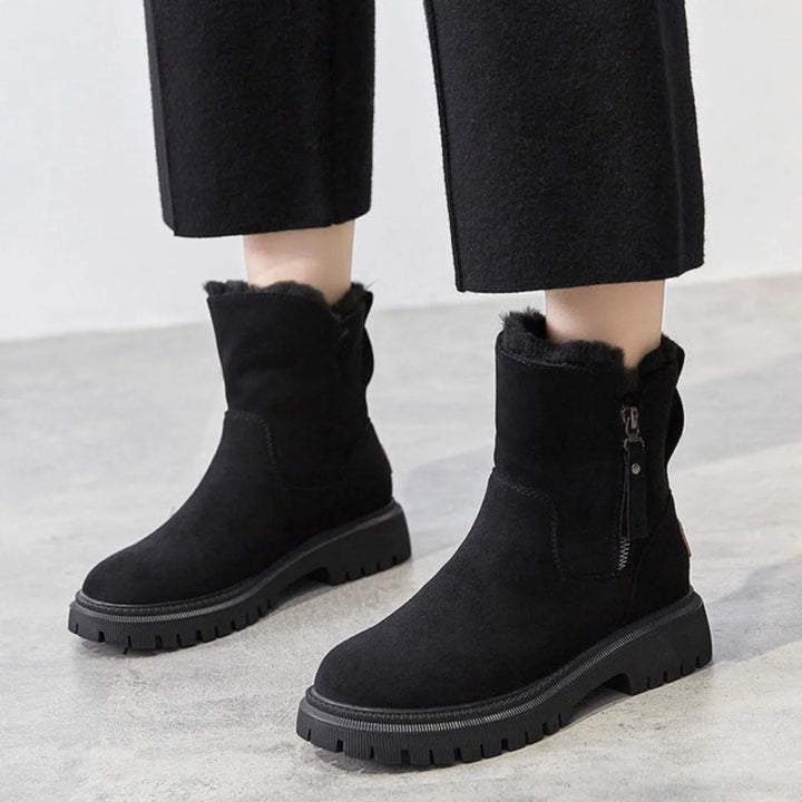 Women's Fur Lined Winter Ankle Boots Women - Black