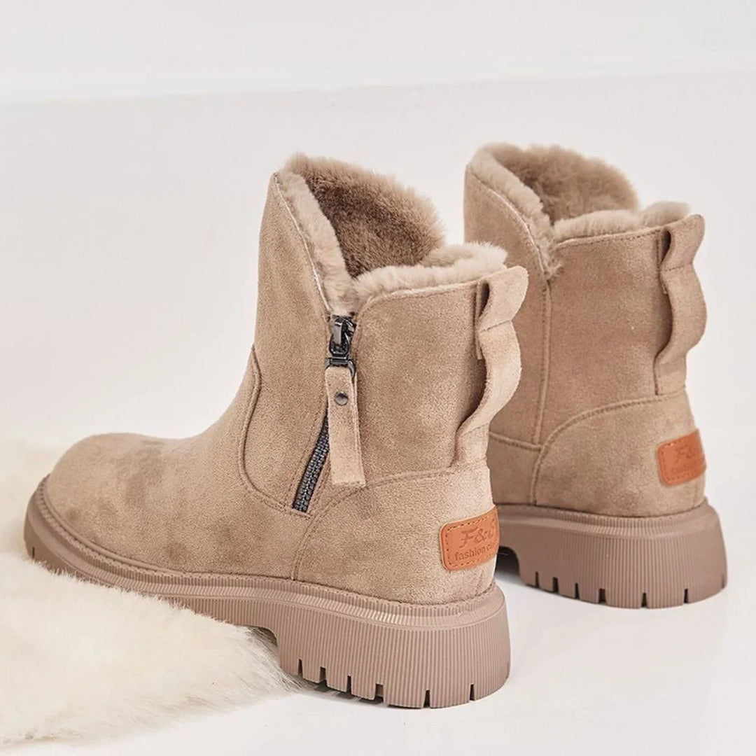 Women's Fur Lined Winter Ankle Boots Women - Apricot