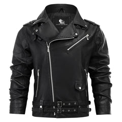 Vincent | Leather Moto Jacket with an Asymmetric Zip