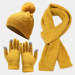 Nadine | Women's Classic Warm Winter Knit Gloves Set