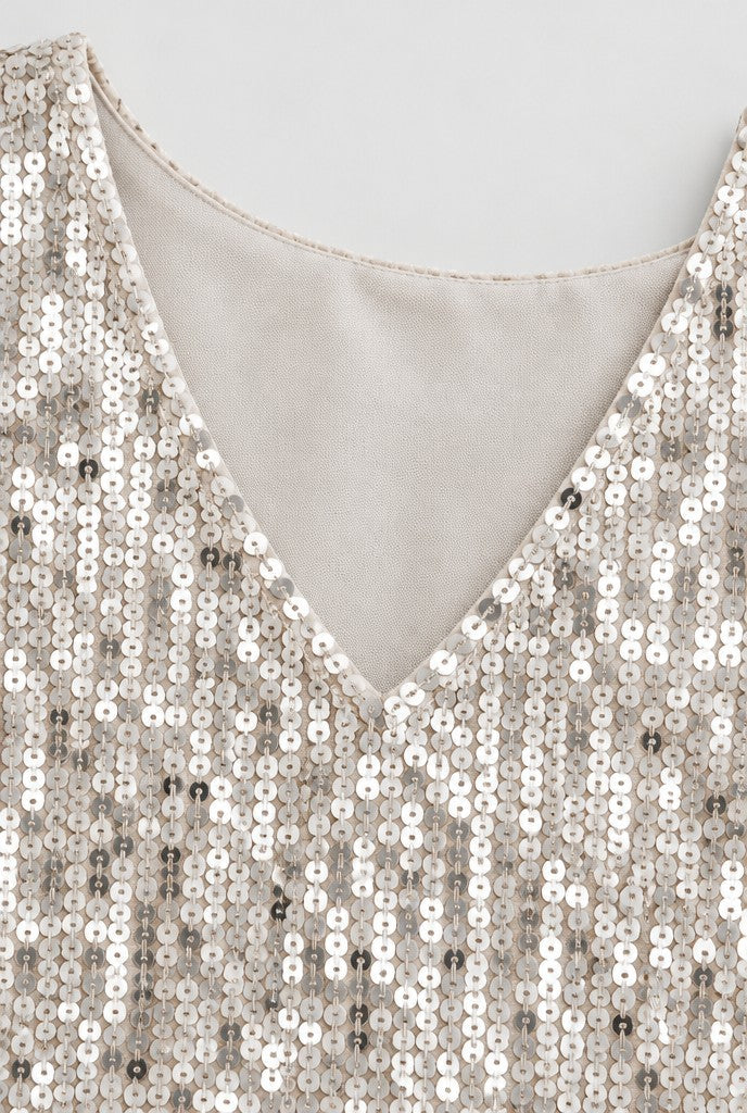 Tank Sparkly V-Neck Sequin Top