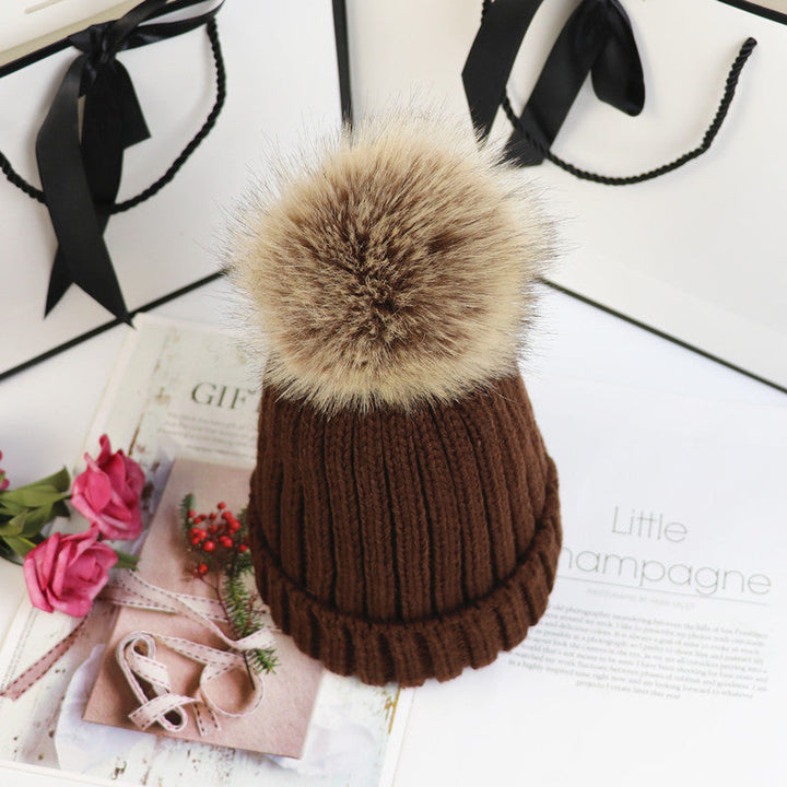 Women's Classic Pom Crochet Beanie - Brown