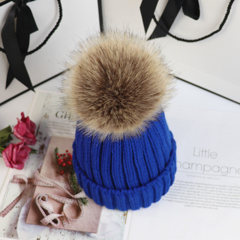 Women's Classic Pom Crochet Beanie - Royal Blue