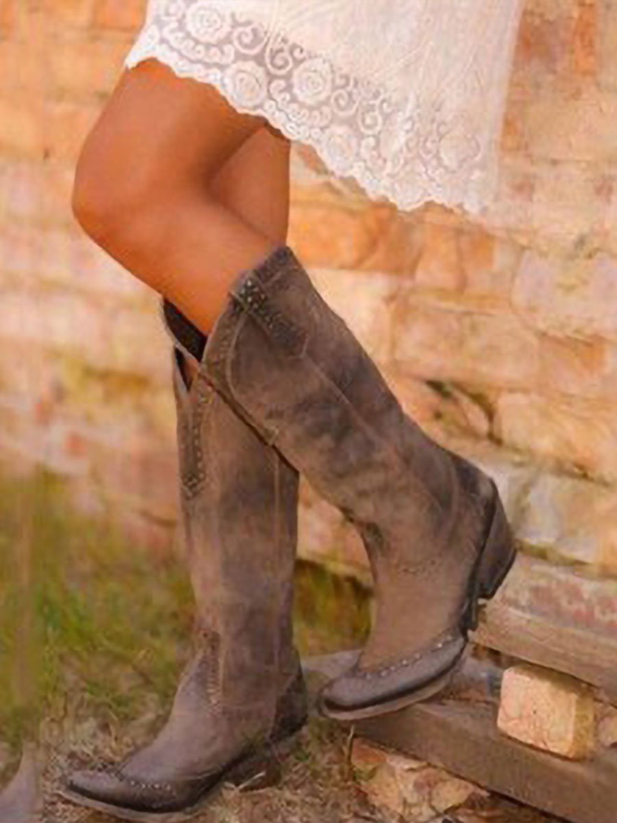 Olwen women's studded cowboy knee high boots - photo 4