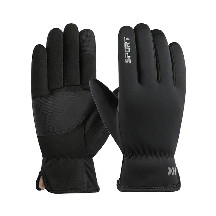 Women's Waterproof Thermal Non-Slip Winter Ski Gloves - Black