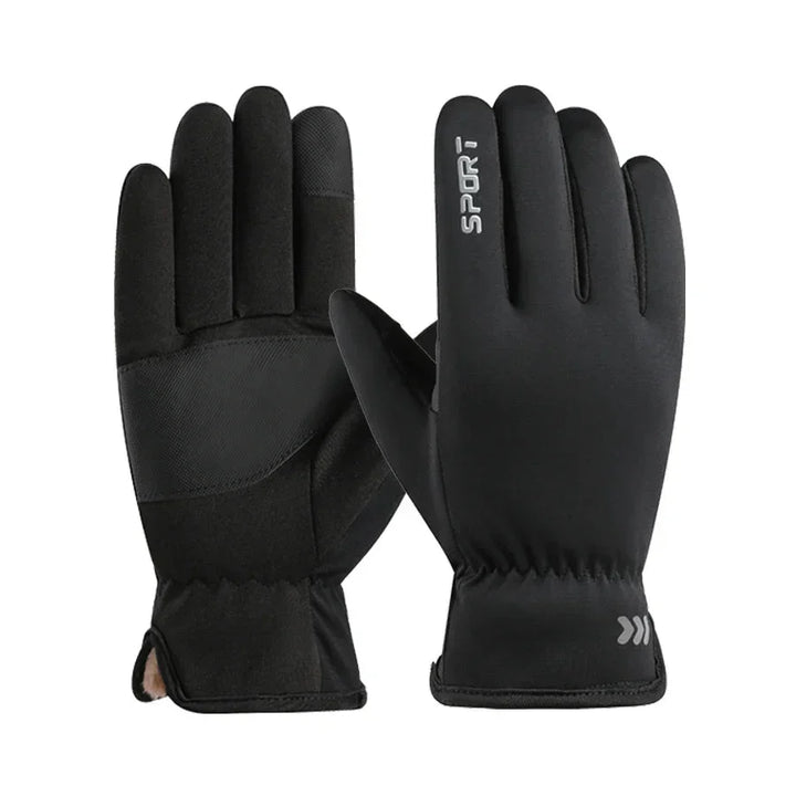 Women's Waterproof Thermal Non-Slip Winter Ski Gloves - Black