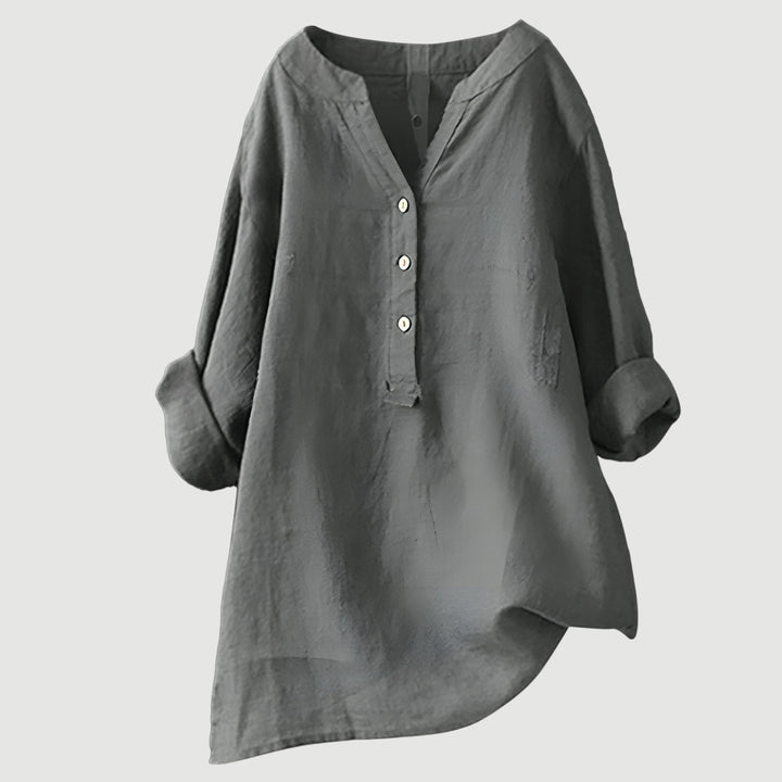 Harriet | Relaxed Button Linen Blouse