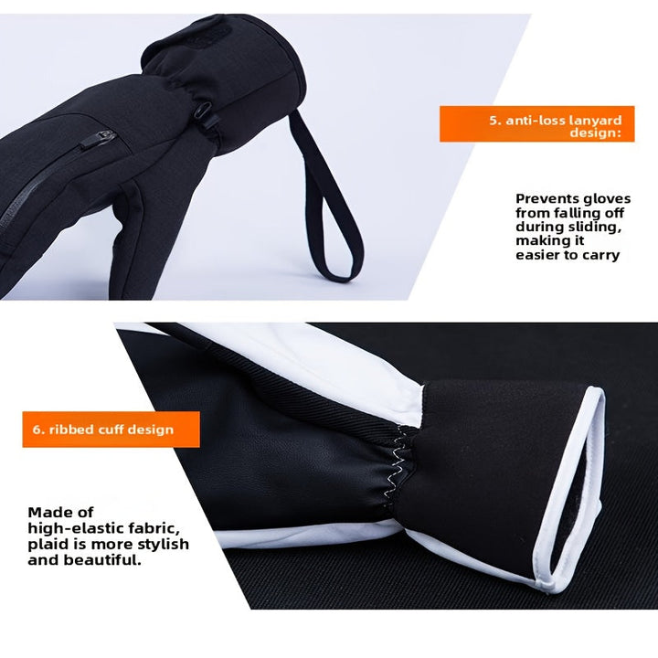 Men's Touchscreen Warm Knit Winter Ski Mittens
