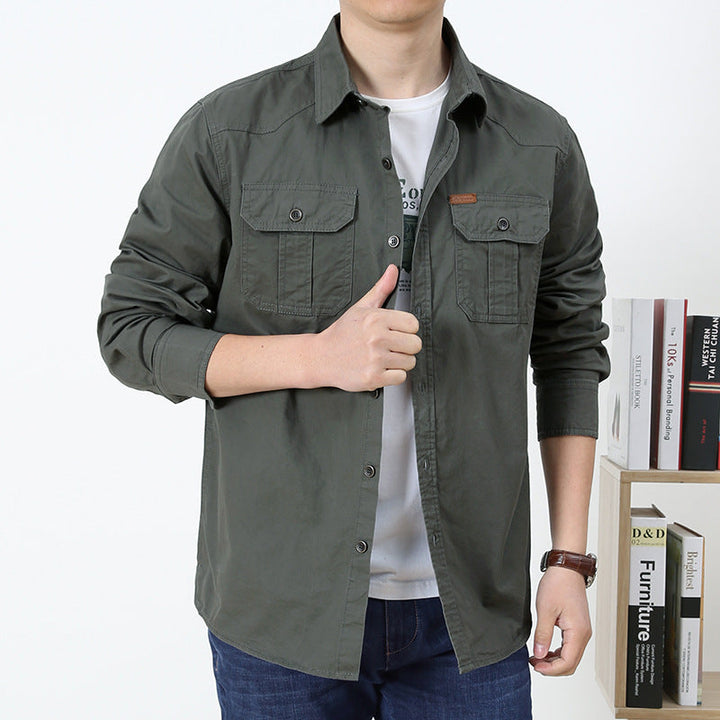Men's Long Sleeve Cargo Pocket Overshirt