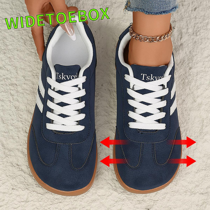 Women's Flat Lace Up Wide Toe Box Sneakers