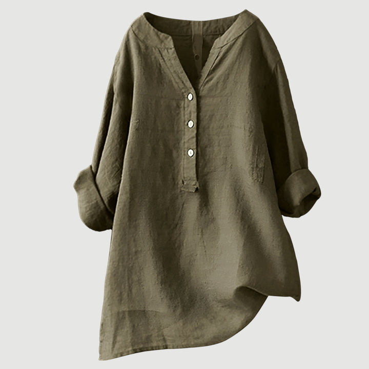 Harriet | Relaxed Button Linen Blouse