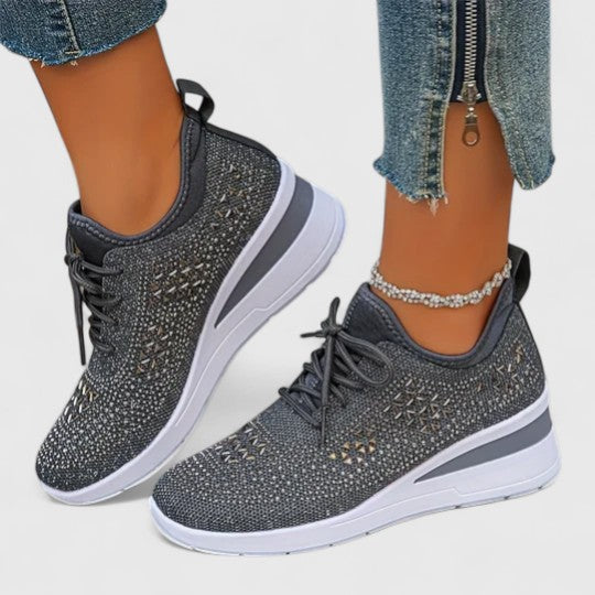 Women's Platform Slip-On Orthopedic Sneakers - Grey