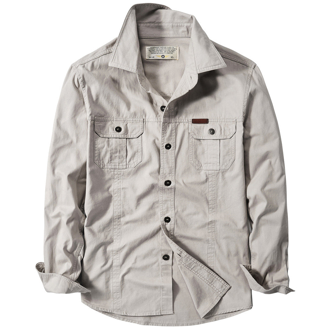 Men's Long Sleeve Cargo Pocket Overshirt