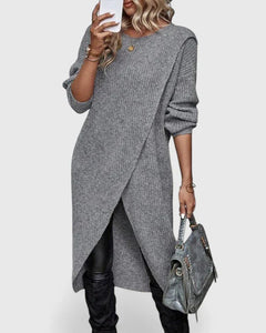 Millicent | Women's Knit Wrap Midi Sweater Dress