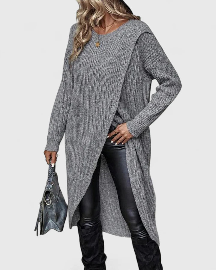 Women's Knit Wrap Midi Sweater Dress