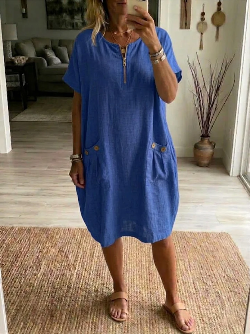 Dominique | The Zip-Front Pocket Dress