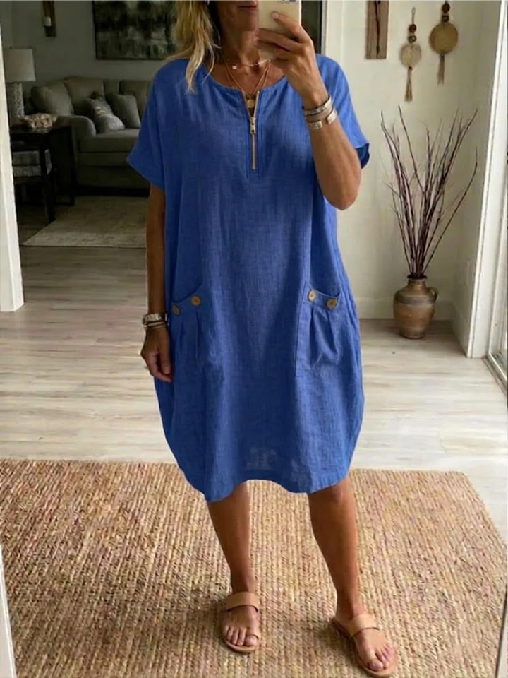 Dominique | The Zip-Front Pocket Dress