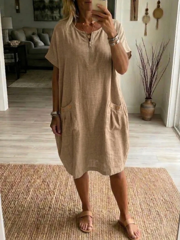 Dominique | The Zip-Front Pocket Dress