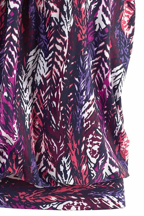 Plume | Belly-Covering Feather Print Tankini Set