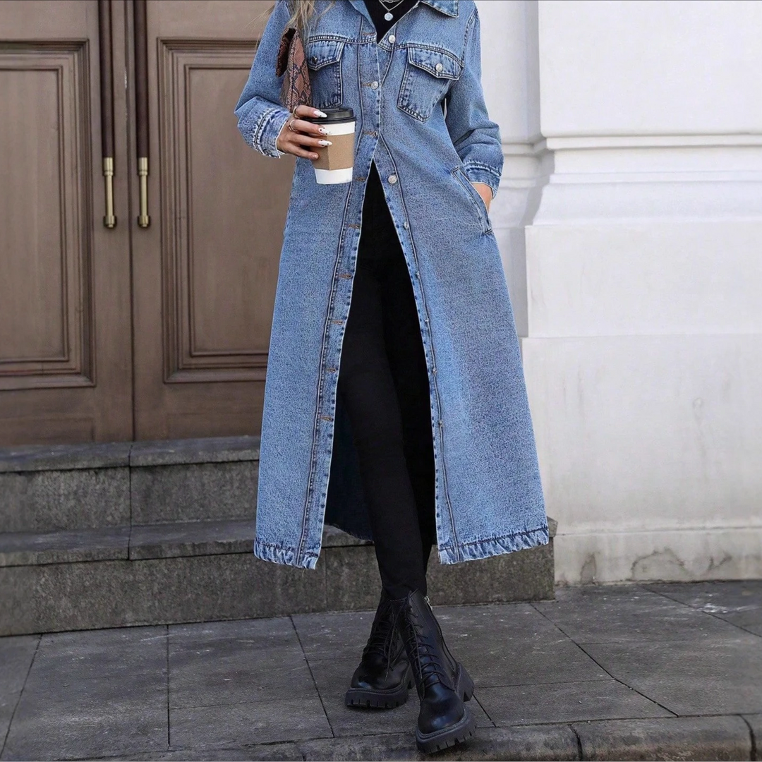 Women's Long Denim Duster Coat