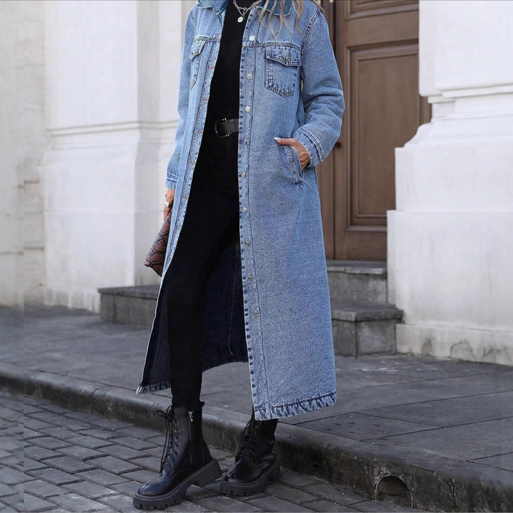Women's Long Denim Duster Coat
