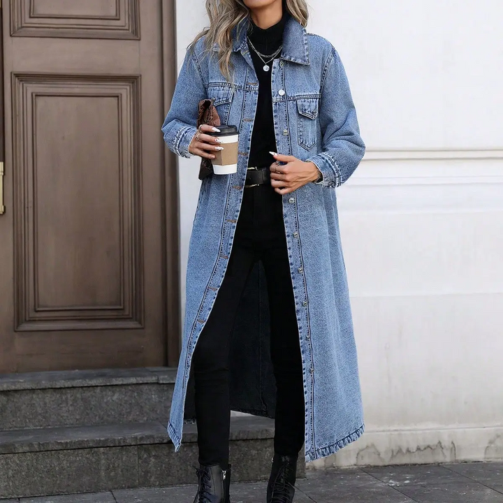 Women's Long Denim Duster Coat
