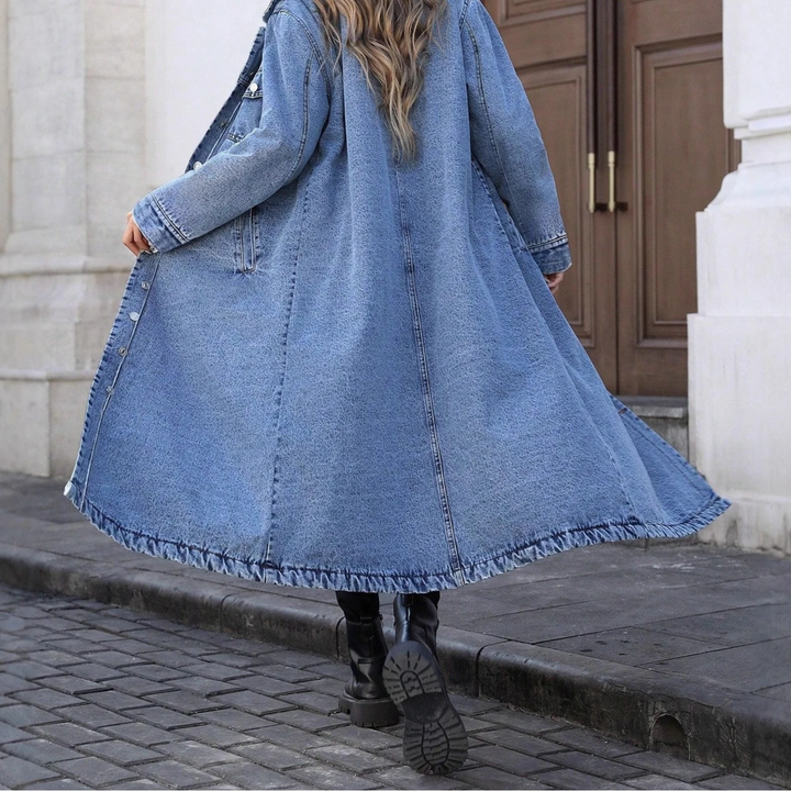 Women's Long Denim Duster Coat
