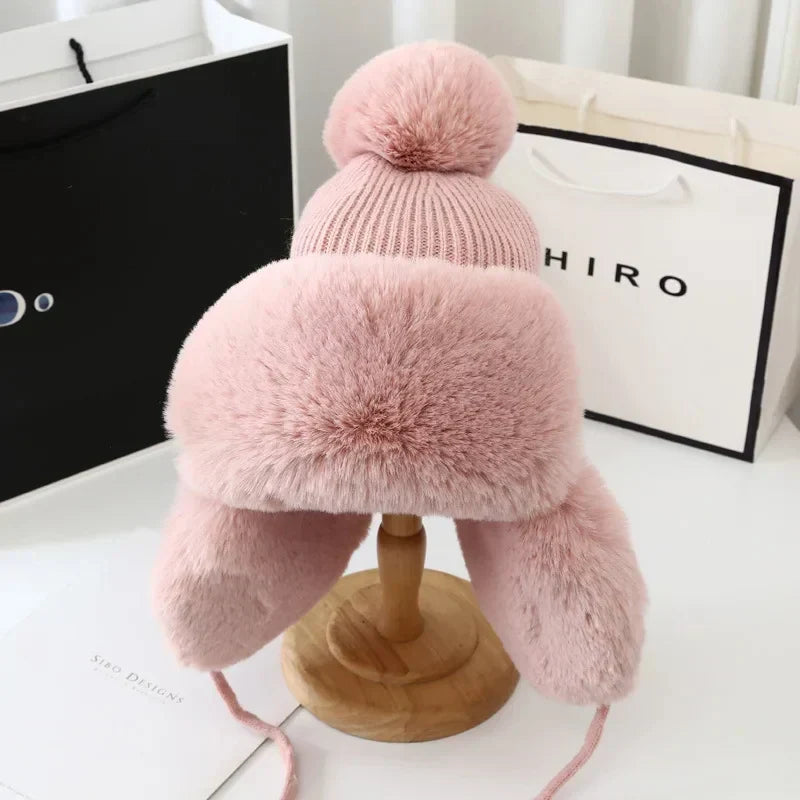 Women's Water-Resistant Winter Ushanka - Pink