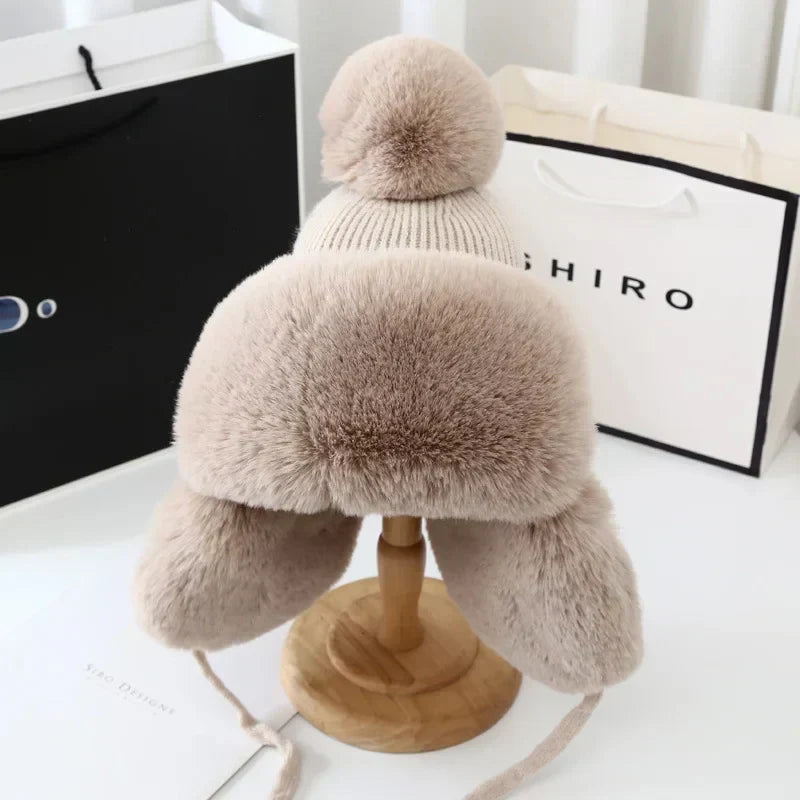 Women's Water-Resistant Winter Ushanka - Beige