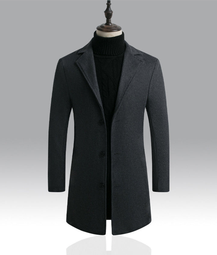 Men's Wool Double Collar Peacoat