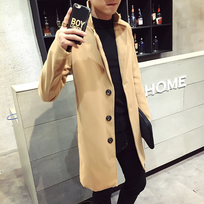 Men's Wool Double Collar Peacoat