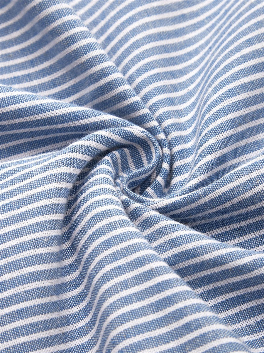Brienne | Striped Button-Detail Midi Dress