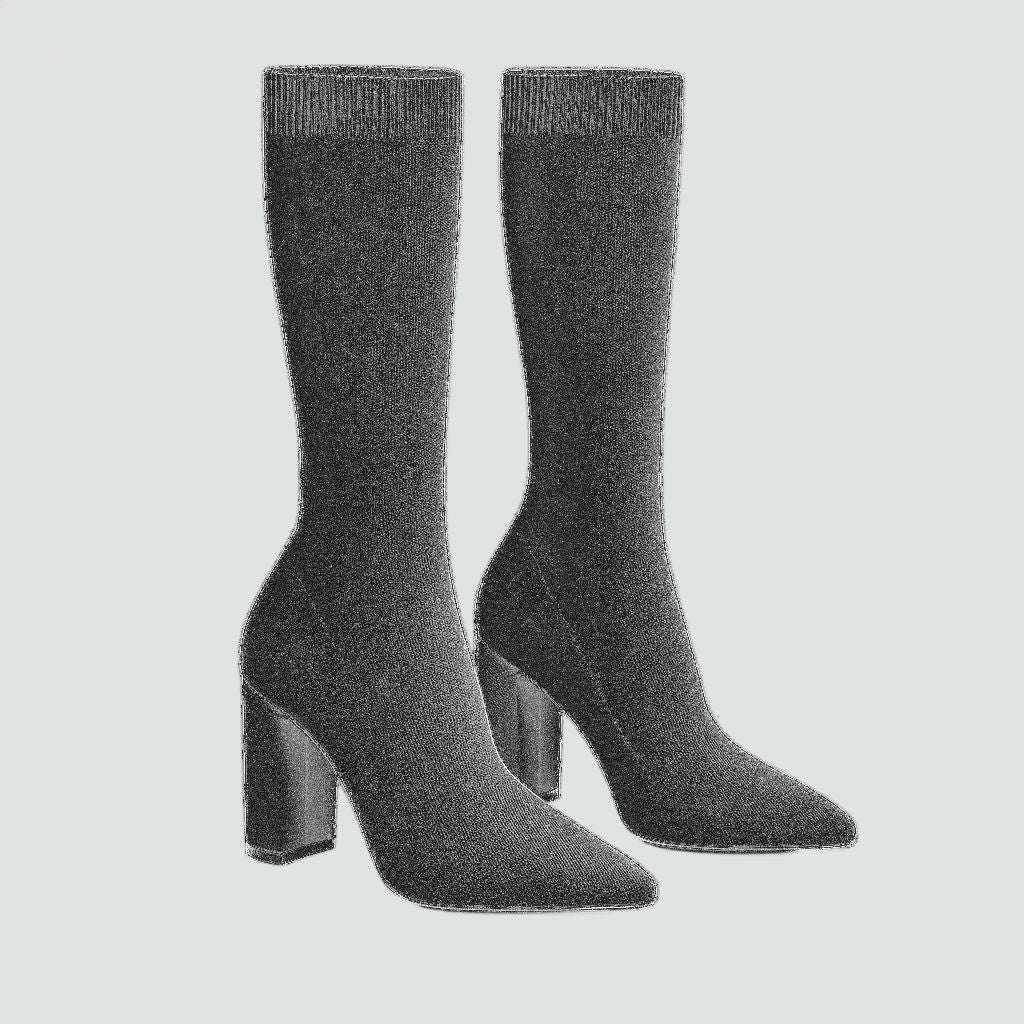 Gwendolyn women's sock fit block heel knee high boots - photo 13