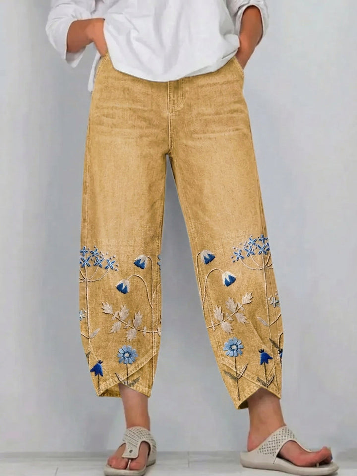 Quintine | Floral-Embroidered Trouser