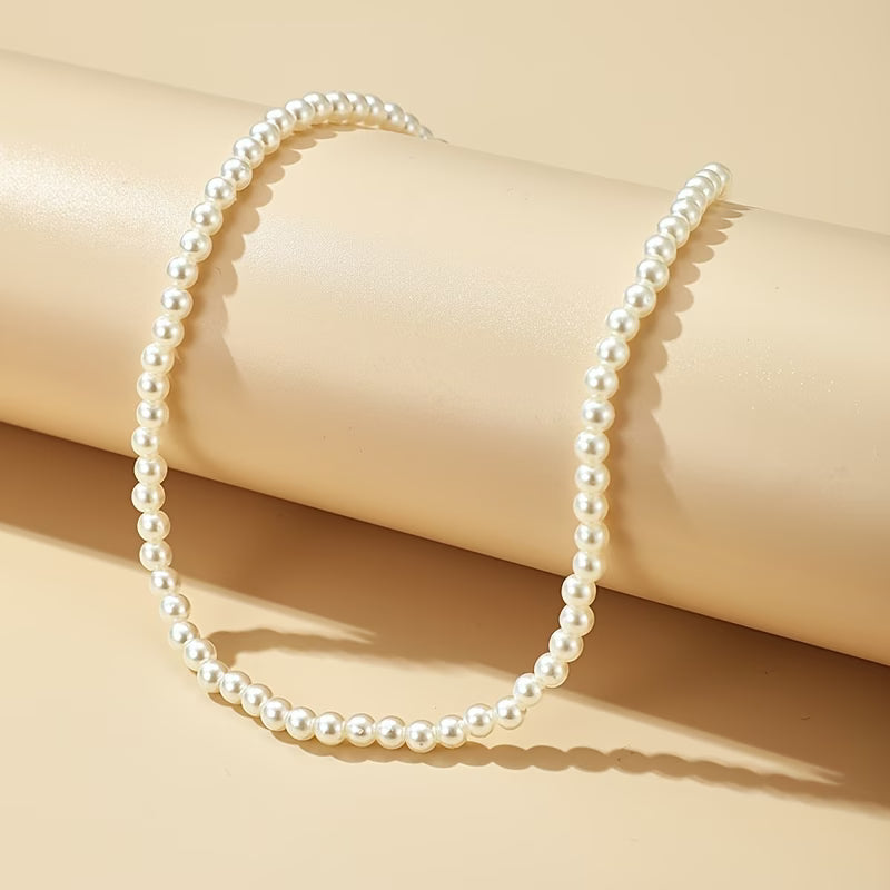 Women's Choker Pearl Necklace - White