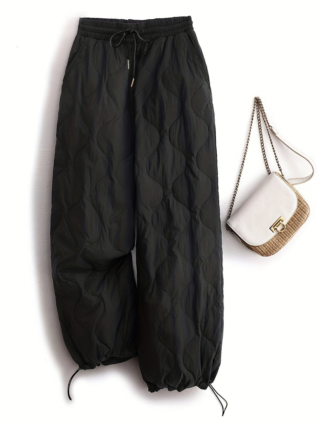 Women's Winter Long Baggy Ski Pants - Black