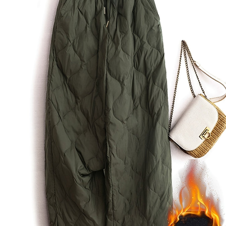 Women's Winter Long Baggy Ski Pants - Fern Green