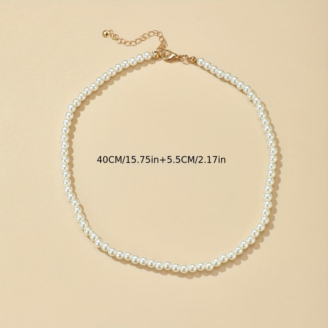 Women's Choker Pearl Necklace - White