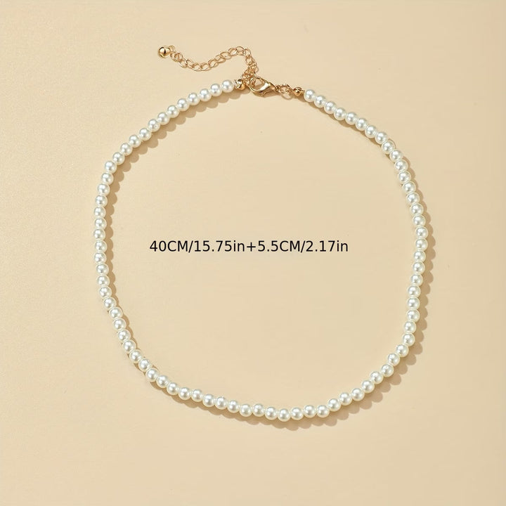 Women's Choker Pearl Necklace - White