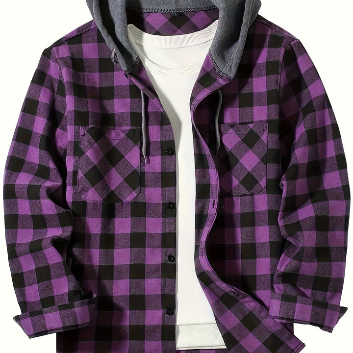 Men's Plus Size Hooded Relaxed Fit Overshirt