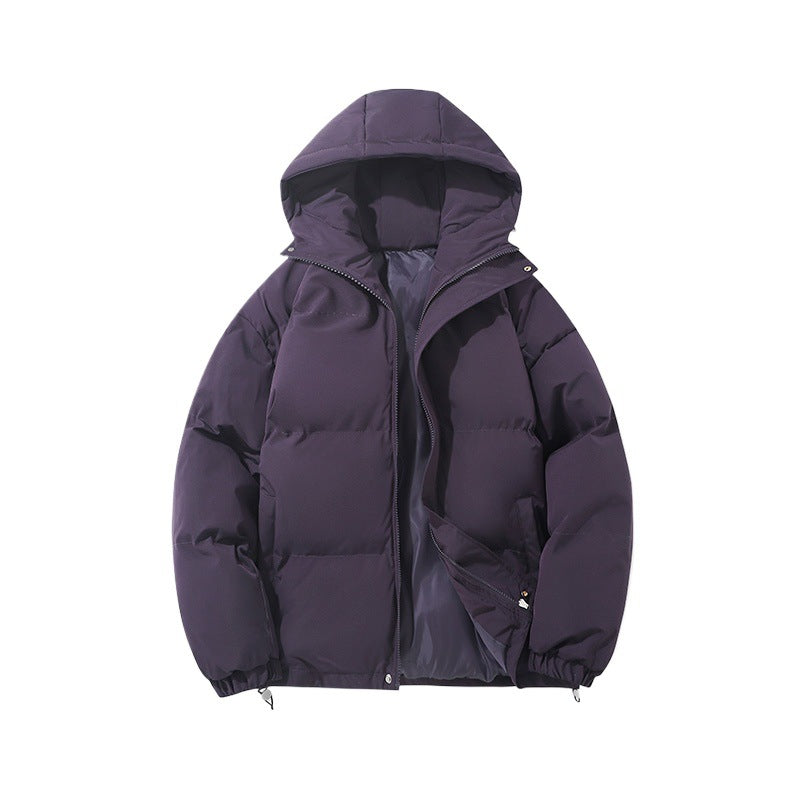 Women's Chic Hooded Puffer Winter Jacket - Purple
