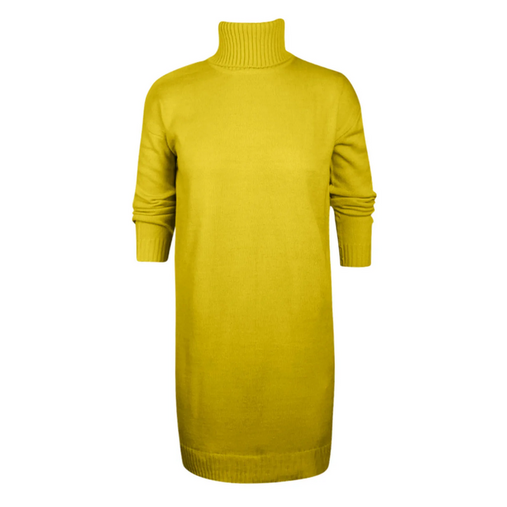 Women's Knit Turtleneck Long Sleeve Mini Sweater Dress