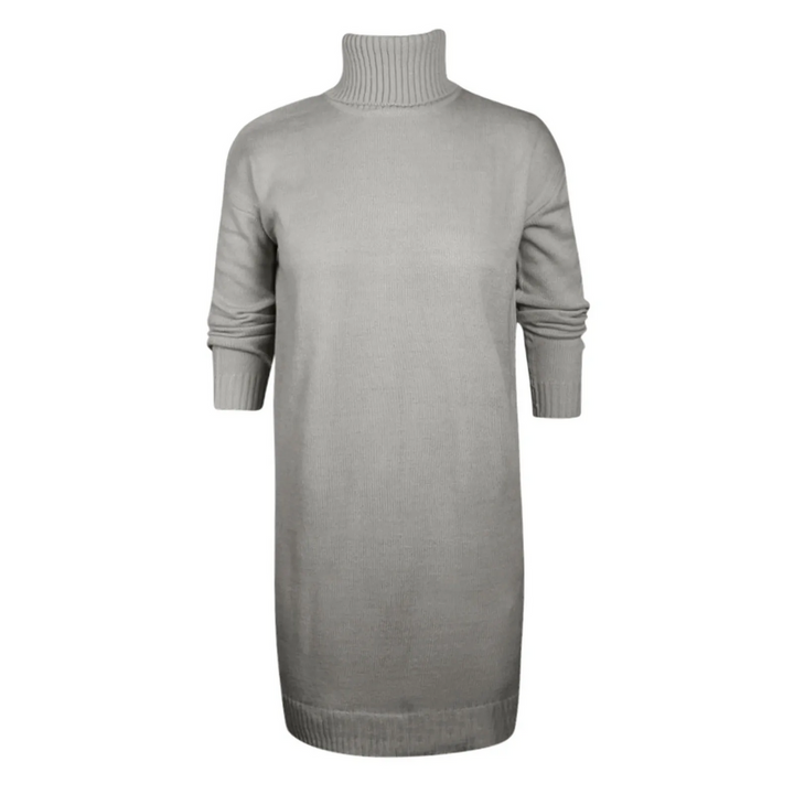Women's Knit Turtleneck Long Sleeve Mini Sweater Dress