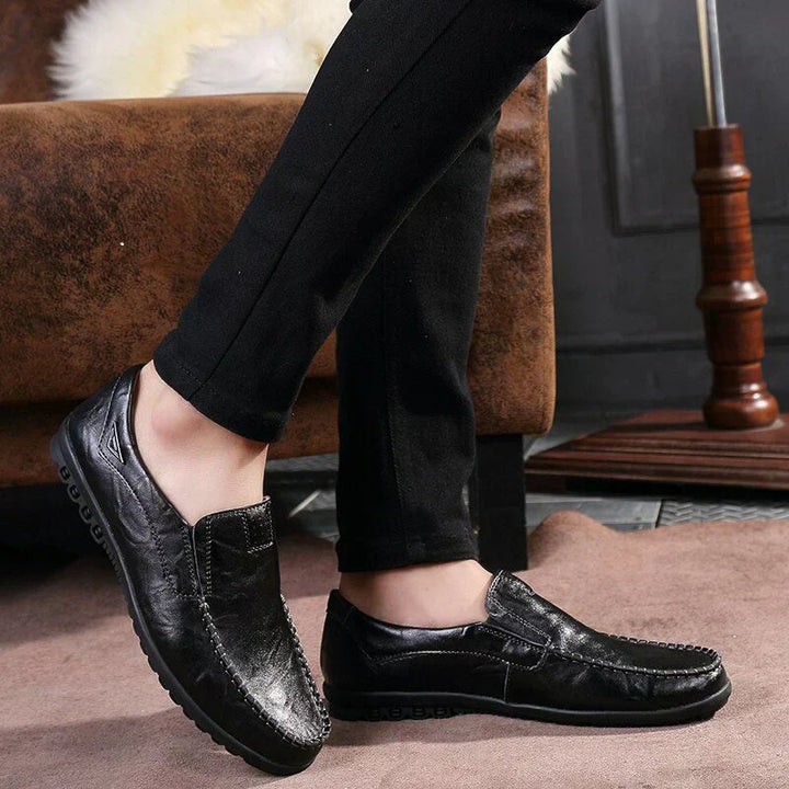 Classic Moc-Toe Loafer | Slip-On Dress Casual Shoe | Flexible Rubber Sole
