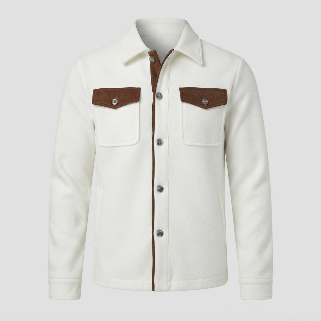Men's Classic Contrast Trim Overshirt